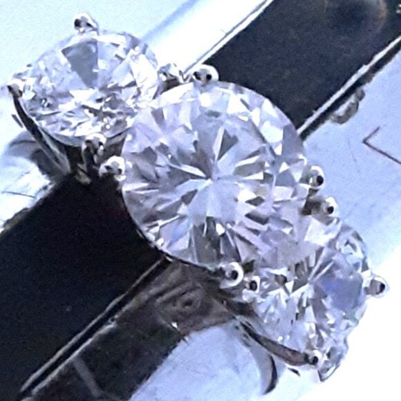 New Sterling sterling sterling silver silver silver CZ ring Size 7 - Picture 8 of 16